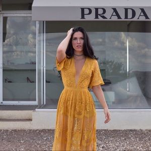 Bohemian Mustard Maxi romper/dress